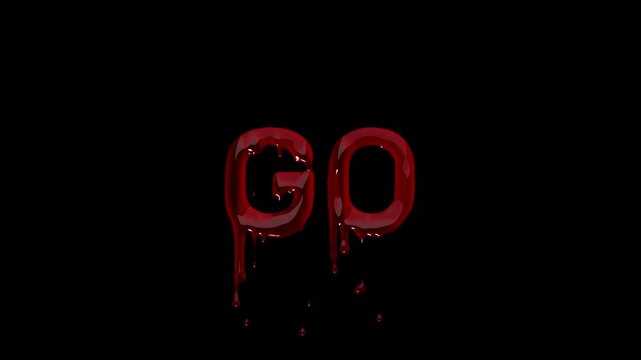 Five second dripping blood countdown that lands on the word GO. Rendered 4K with transparency for direct layering. Built for sports starts, gaming rounds, horror intros and time limited offer videos.