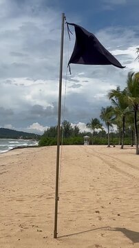 Tropical landscape of Ong Lang beach with palm trees and calm sea on Phu Quoc island, Vietnam 