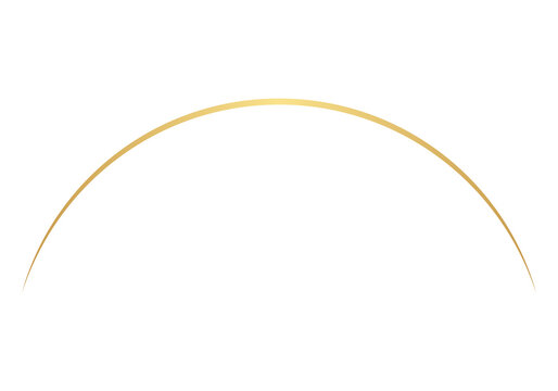 Golden Curved Arc Line PNG Isolated on Transparent Background