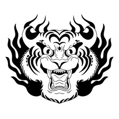 Fototapeta premium Tattoo tiger vector illustration