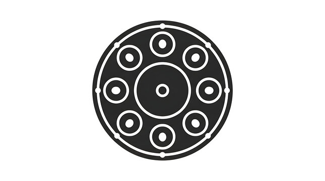 Minimalist black and white percussion instrument icon vector illustration for musical performance