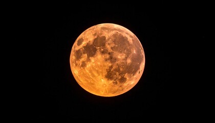 Fototapeta premium Full Moon Shining in the Dark Night Sky with Lunar Craters, Bright Moonlight, Space Astronomy Background and Mysterious Universe Atmosphere