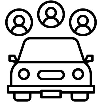 Shared Commute Carpool Ride Icon