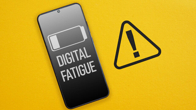 Digital Fatigue and Screen Burnout Concept Highlighting Technology Overload Excessive Screen Time Digital Wellbeing Mental Health Workplace Productivity and Healthy Device Usage