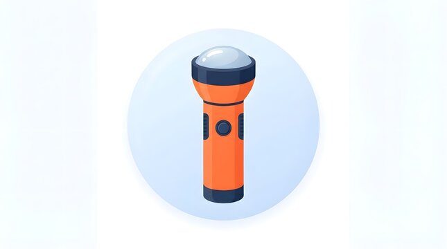 An orange flashlight icon isolated on white background