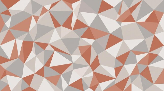 Terracotta and light gray low poly geometric pattern