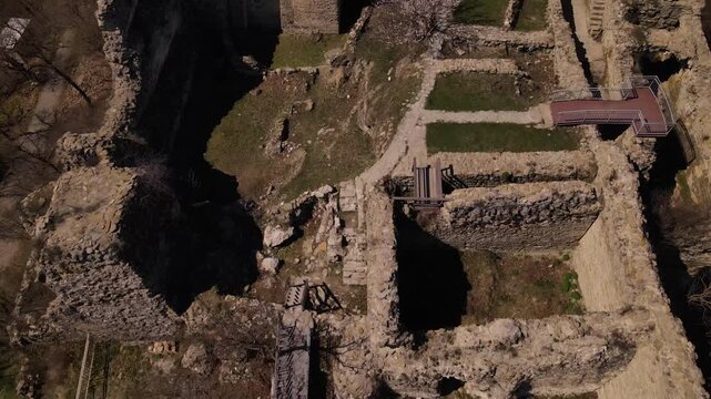 Ancient stone ruins of Ujarma Fortress in Georgia. Ancient, historic place