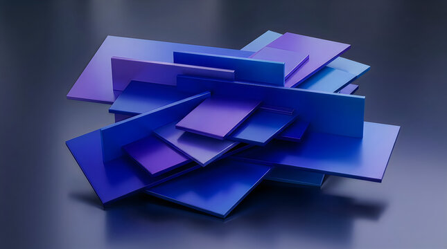 3d geometric abstract cube structure design element