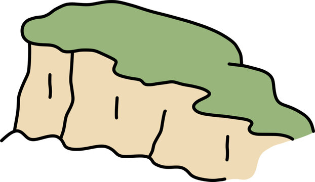 Etretat cliff Normandy coastal rock formation France travel vector illustration