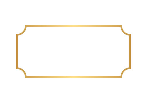 Golden Ornamental Label Frame PNG Isolated on Transparent Background