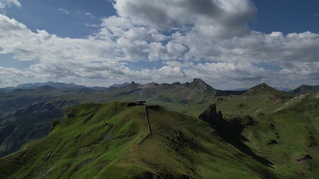 Perfect view to the mountain Leist in switzerland in the ski and hiking area Flums.