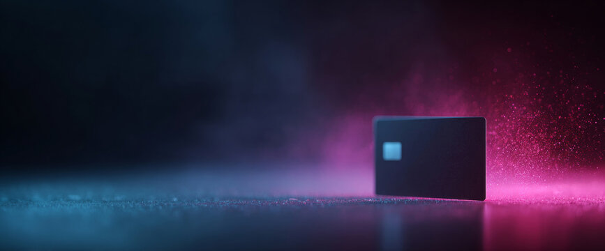 Credit card with colorful smoke background