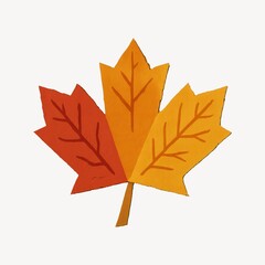 Fototapeta premium Colorful autumn maple leaf illustration.