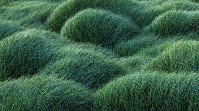 fescue. A dense meadow of silver-green fescue grass swaying in a gentle breeze, creating soft waves in sunlight. gardening catalogs, home-decor guides, designed for gardening and botanical catalogs.