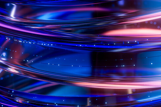 3D Glass Neon Energy Structure