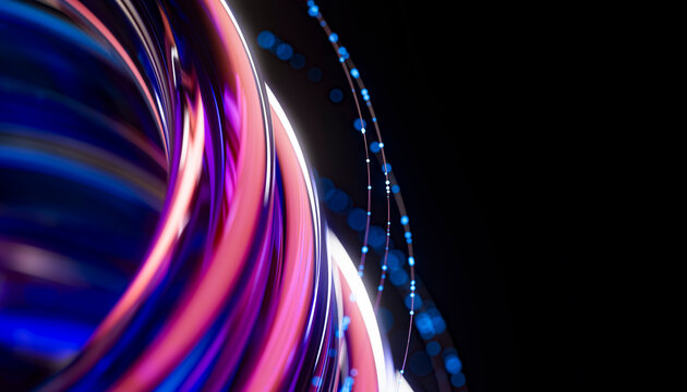 3D Glass Neon Abstract Crystal
