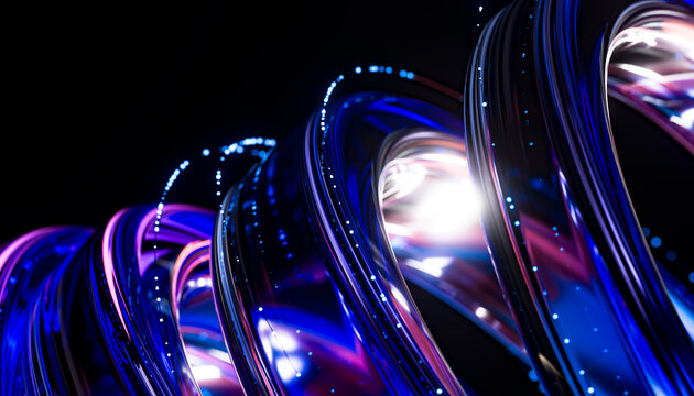 3D Glass Neon Liquid Form