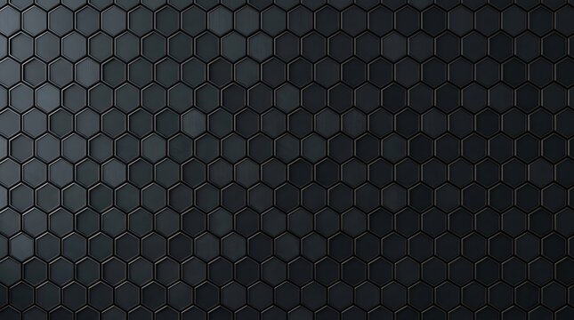 Dark Hexagonal Grid Pattern with Subtle Metallic Shine and Depth