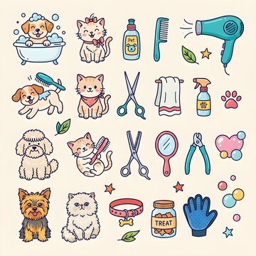 set of hand drawn vector illustration of different objects