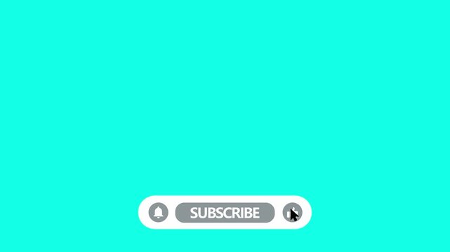 Animated subscribe button overlay with notification bell and like for social media