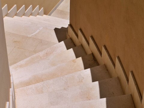 Outdoor Stone Staircase with Sharp Shadows
