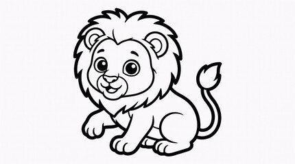 Obraz premium Cute Baby Lion Coloring Illustration