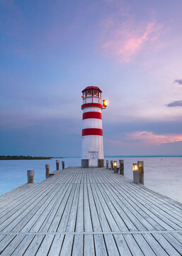 calm evening at the lighthouse - romantic sunset
