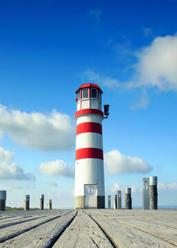 silence at the beautiful lighthouse in the summer morning