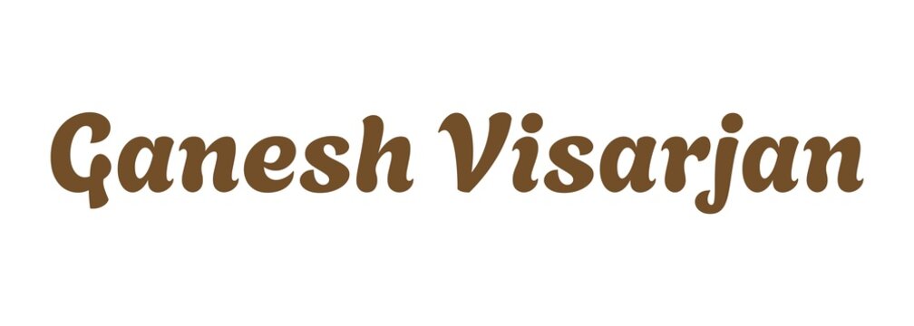 Ganesh Visarjan greeting design symbolizing the immersion ritual that concludes Ganesh Chaturthi, celebrating devotion
