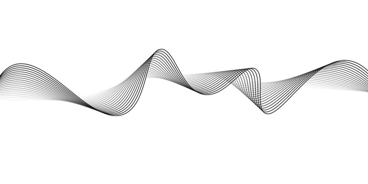 Abstract wave element for design. Digital frequency track equalizer. Stylized line art background. Vector illustration.
