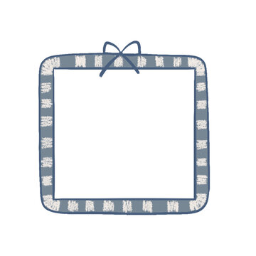 Cute Hand Drawn Square Frame Clipart, Colorful Decorative Border