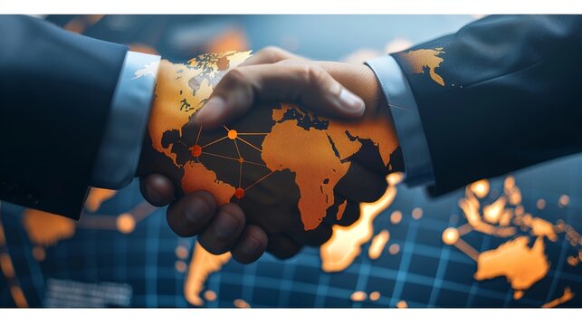 Diverse team leveraging global digital networks for success in international business ventures