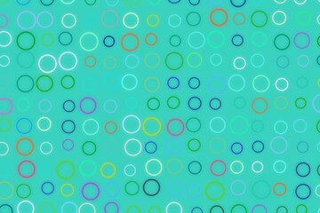 Colorful abstract pattern with various shapes on blue background