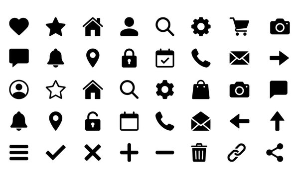 Set of basic ui icons for web and mobile applications