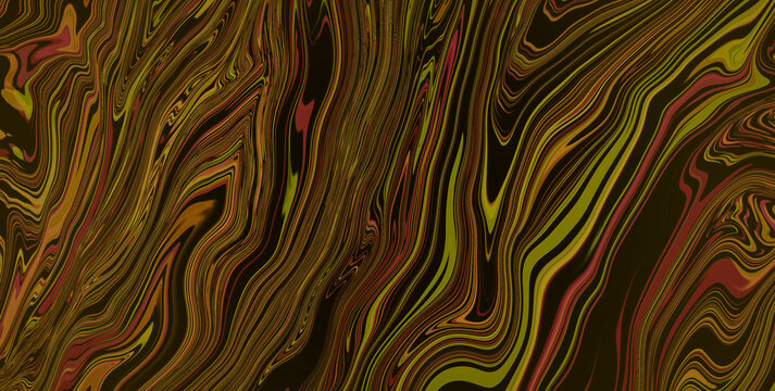 Bold Dark Ebru Flows in Commercial Acrylic Composition
