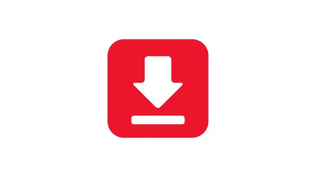 Bright red download arrow icon, a fundamental digital graphic for user interfaces, signifying efficient data acquisition and content transfer in web and mobile apps