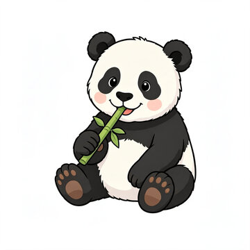 panda with a flower