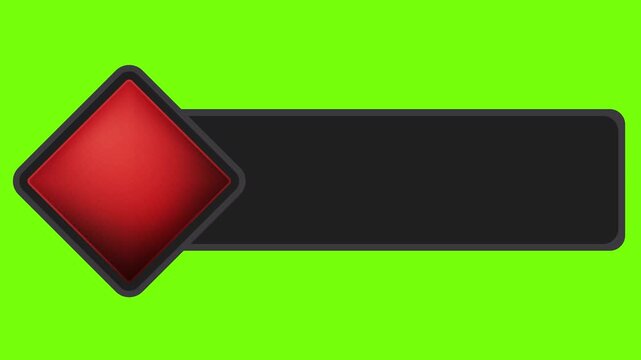 Lower Third Red Diamond Animated Banner Overlay on Green Screen Background