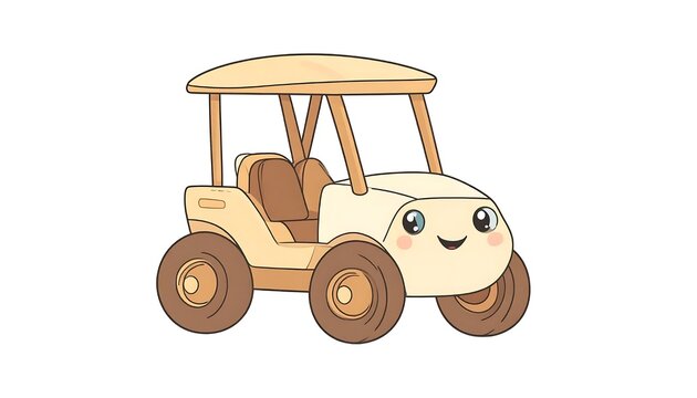 Cartoon wooden wagon with brown horse illustration.