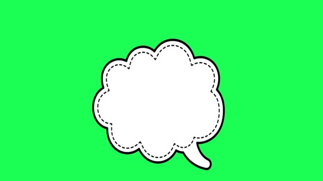 Blank comic book speech bubble on a bright green background