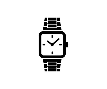 Modern Square Wrist Watch Vector Icon