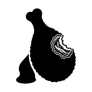 Fried chicken vector silhouette