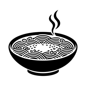 Ramen noodle vector silhouette