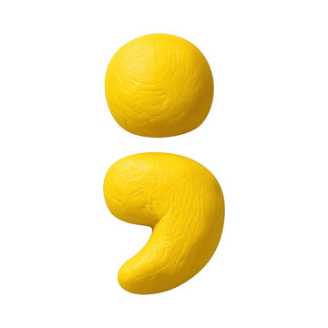 PNG Yellow 3D semicolon punctuation symbol