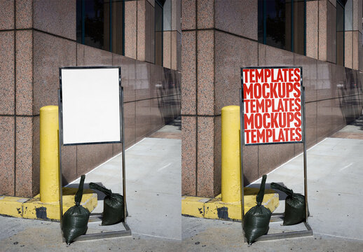 Mockup Of Customizable Freestanding Advertisement