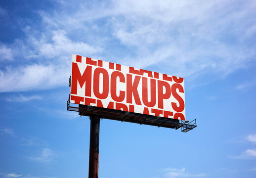 Mockup Of Customized Billboard Against Sky