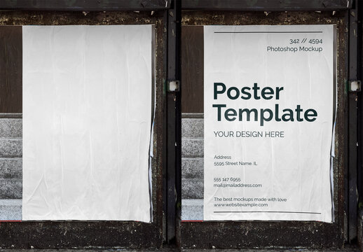 Mockup Of Customized Vertical Poster