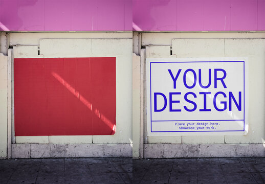 Mockup Of Customizable Horizontal Sign