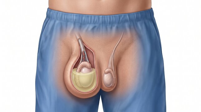 Adult Male with Hydrocele Scrotal Swelling for Urological Surgical Education
