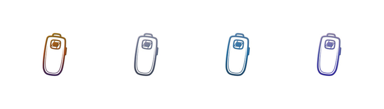 Remote shutter release icons set with colorful gradient design